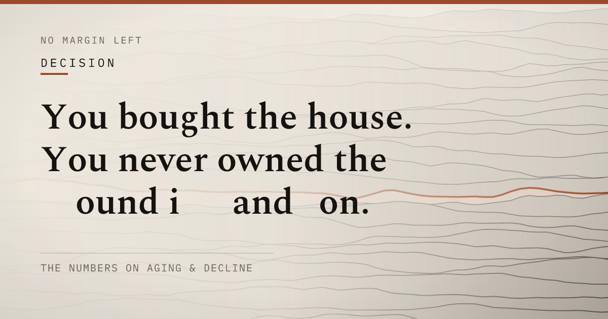 You bought the house. You never owned the ground it stands on.