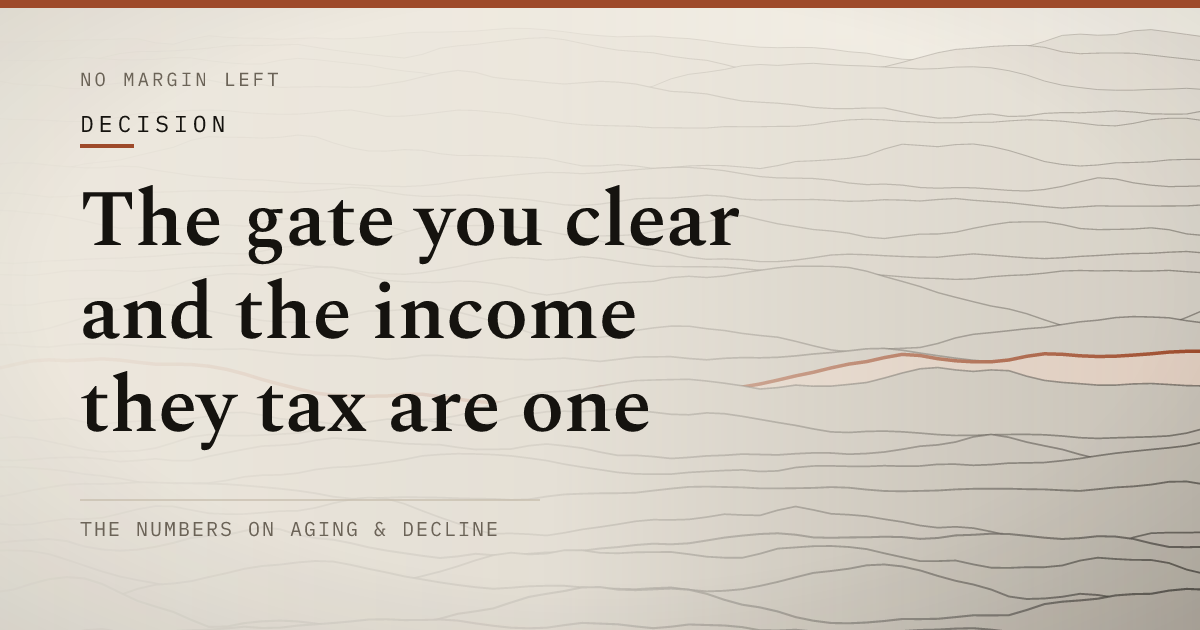 The gate you clear and the income they tax are one